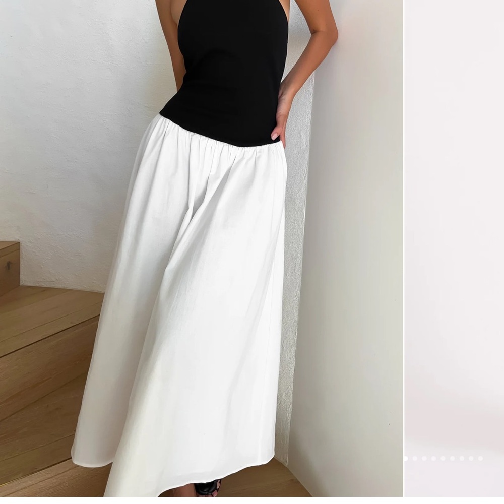 Meshki katie knit and linen midi dress